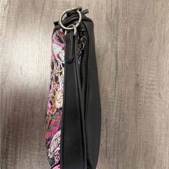 Ed Hardy Black and Pink Skull Tattoo Shoulder Bag NWT Purse - Picture 5 of 6